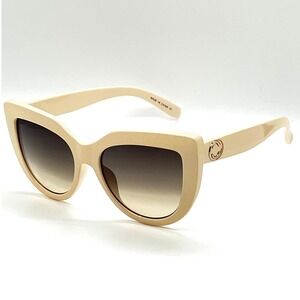 Cat Eye Sunglasses Women Beige Fashion Shades Designer Style Elegant Betty Gafas